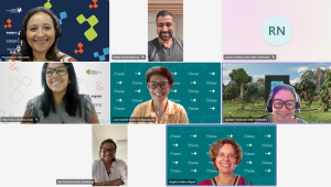 Print de tela com vários rostos de pessoas que integram a equipe de trabalho do curso